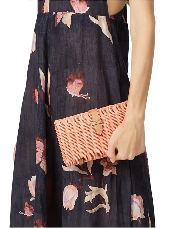 J. Crew Handbags - J. Crew Neon Petal Rattan Clutch